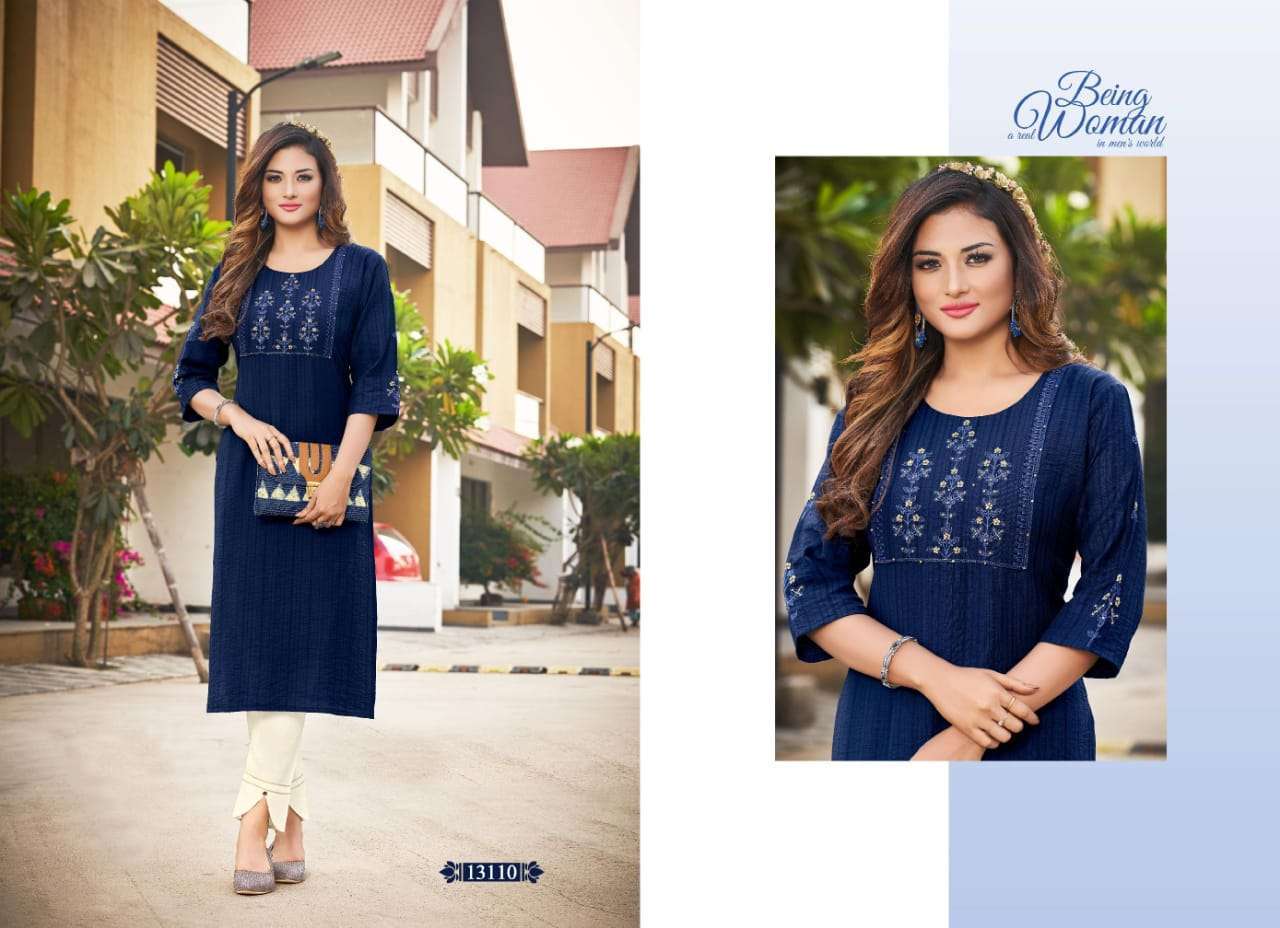 kalaroop score series 13105-13110 fancy rayon kurti 