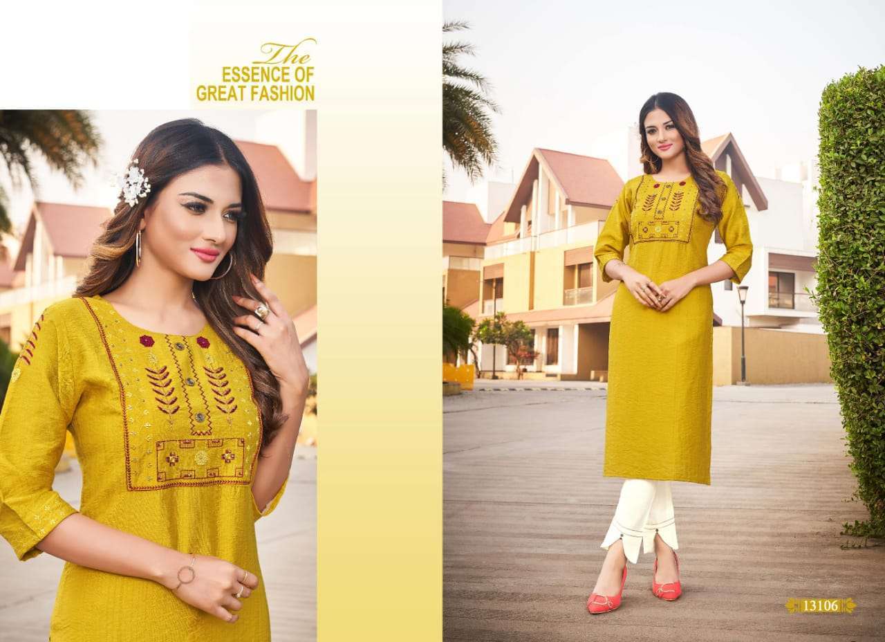 kalaroop score series 13105-13110 fancy rayon kurti 