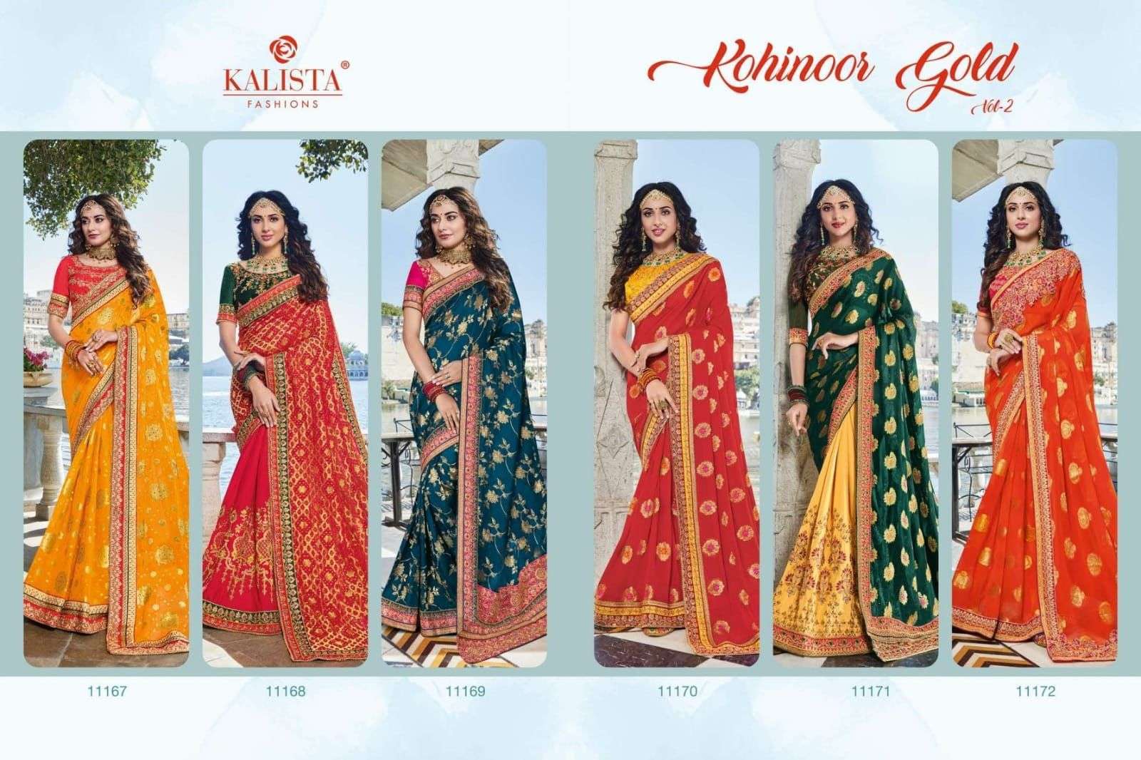 kalista kohinoor gold vol 2 series 11167-11172 Jacquard viscose saree
