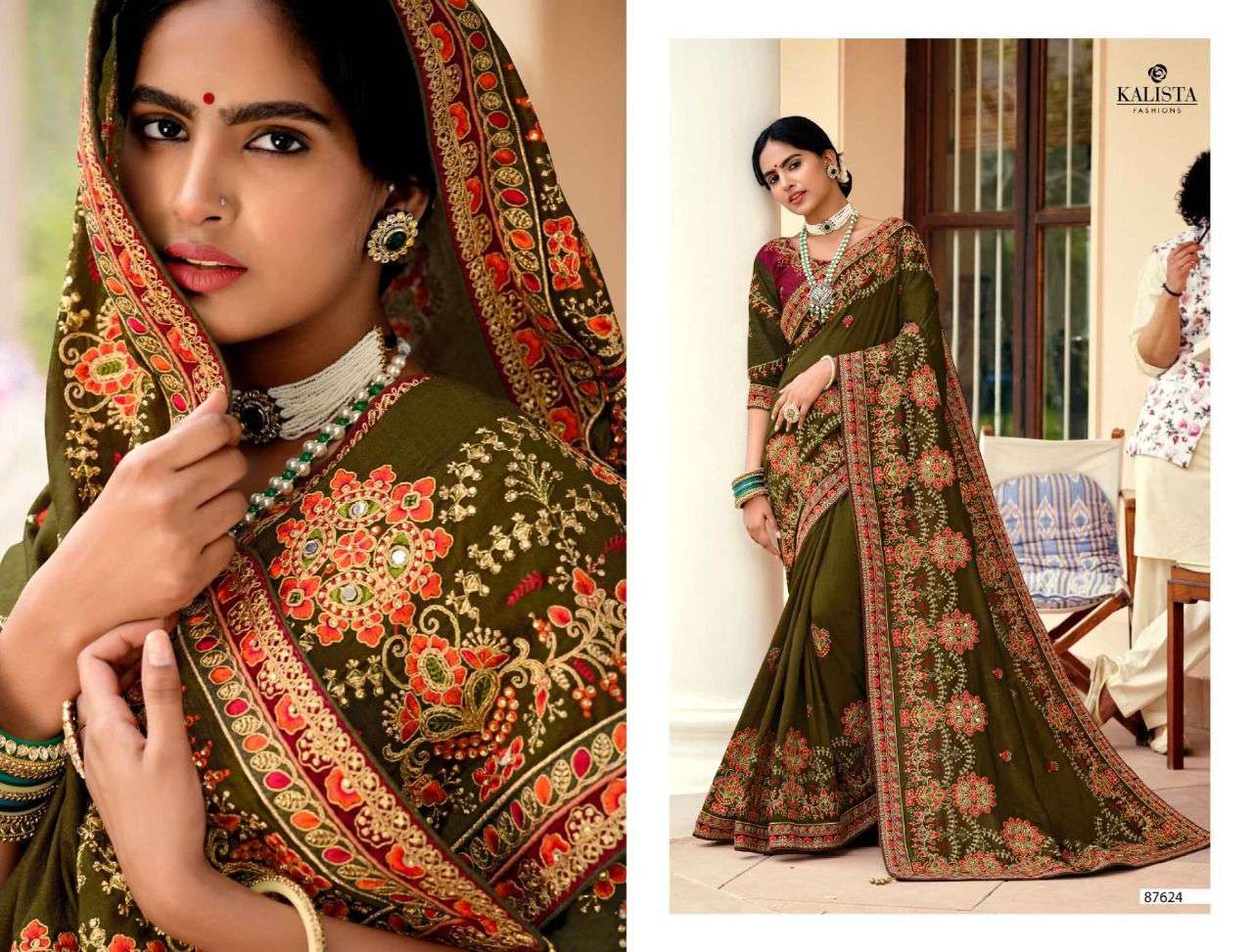 kalista rajnandini series 87621-87626 gaga silk saree