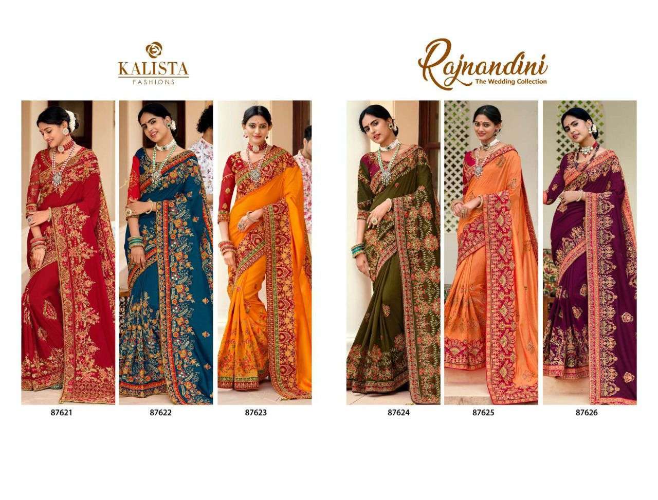 kalista rajnandini series 87621-87626 gaga silk saree