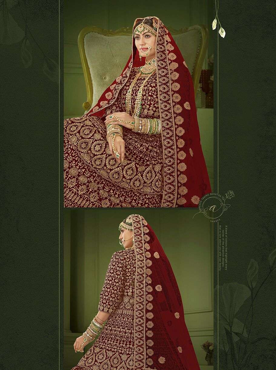 SENHORA DRESSES PEPLUM BRIDAL HERITAGE VOL-8 DESIGNER VELVET LEHENGA 