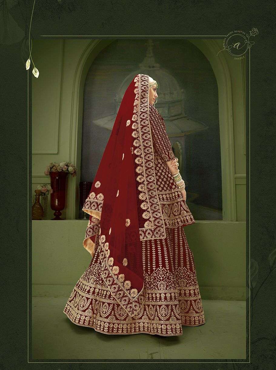 SENHORA DRESSES PEPLUM BRIDAL HERITAGE VOL-8 DESIGNER VELVET LEHENGA 