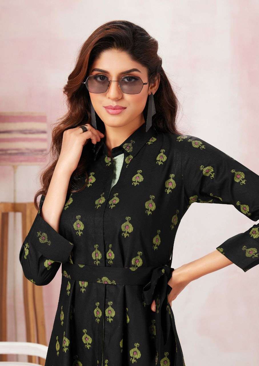 Aarvi Vintage Vol-1 series 6025-6030 Pure Rayon Print kurti