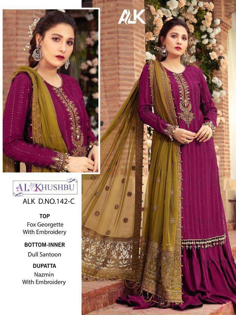AL KHUSHBU MARIA B VOL-2 142 COLORS DESIGNER GEORGETTE SUIT 