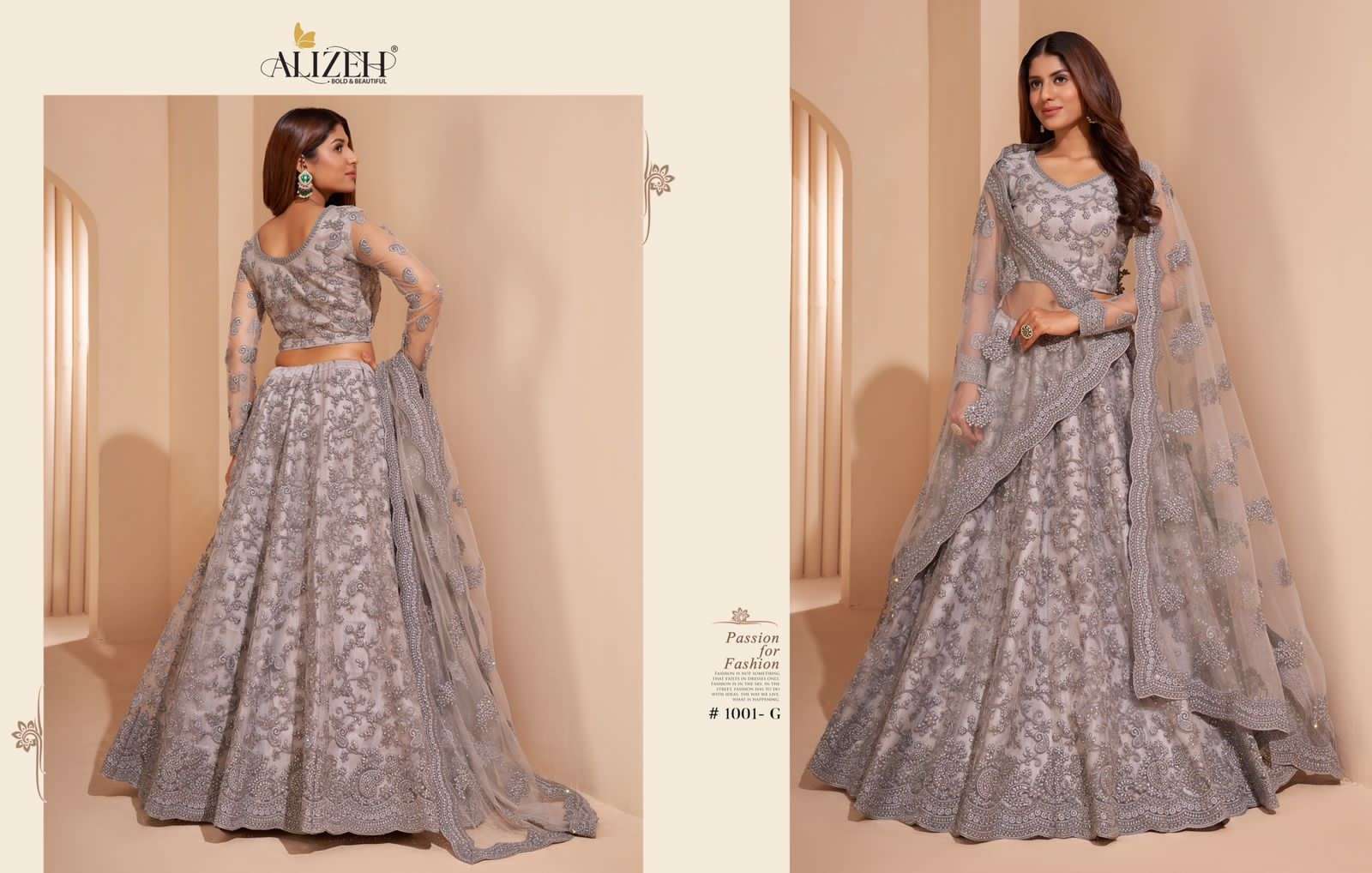 ALIZEH OFFICIAL BRIDAL HERITAGE COLOR SPLASH DESIGNER FANCY LEHENGA 