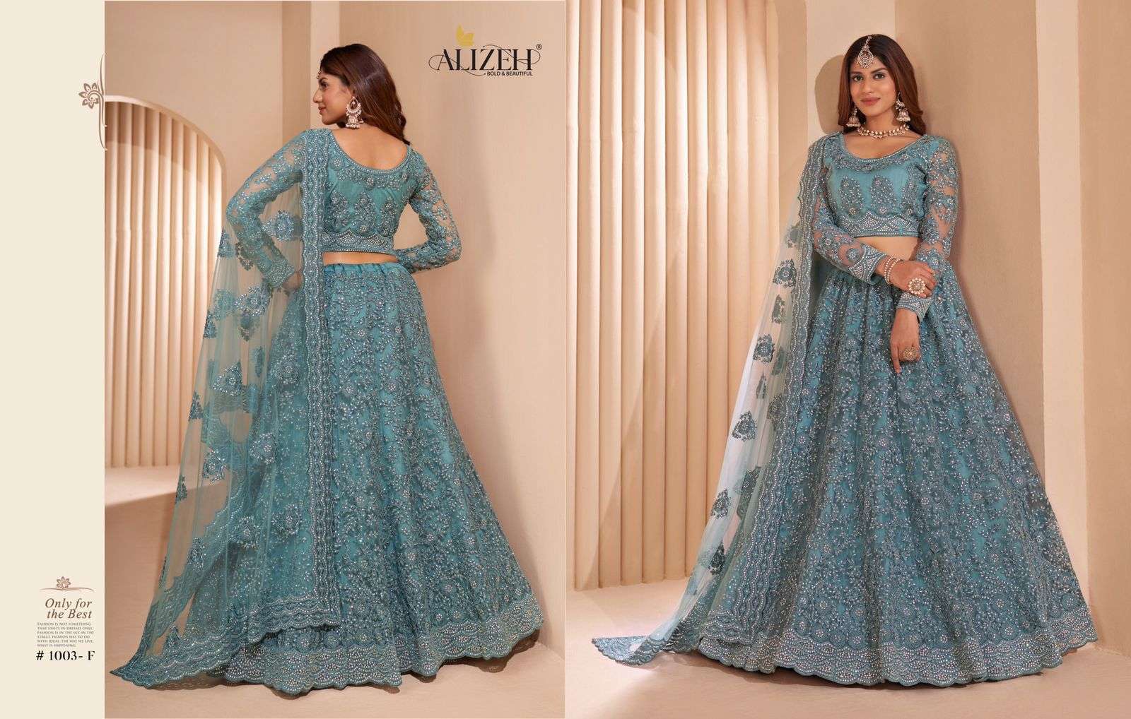 ALIZEH OFFICIAL BRIDAL HERITAGE COLOR SPLASH DESIGNER FANCY LEHENGA 