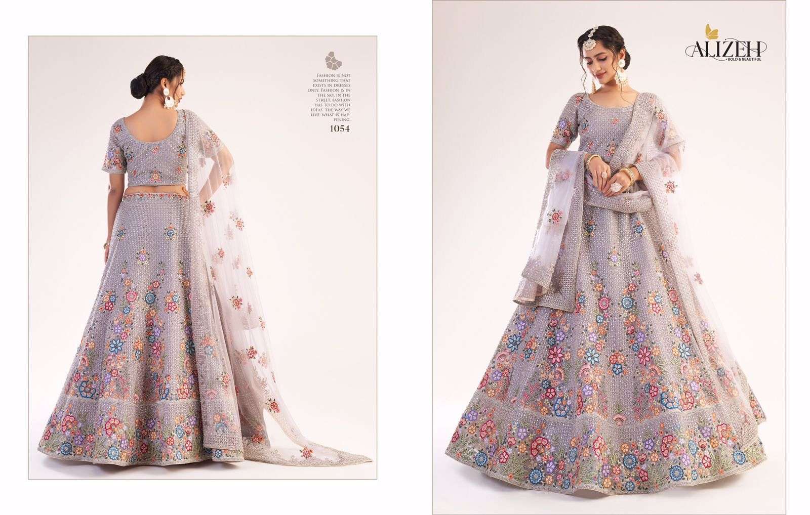 ALIZEH OFFICIAL BRIDAL HERITAGE PREMIUM COLLECTION DESIGNER NET LEHENGA 