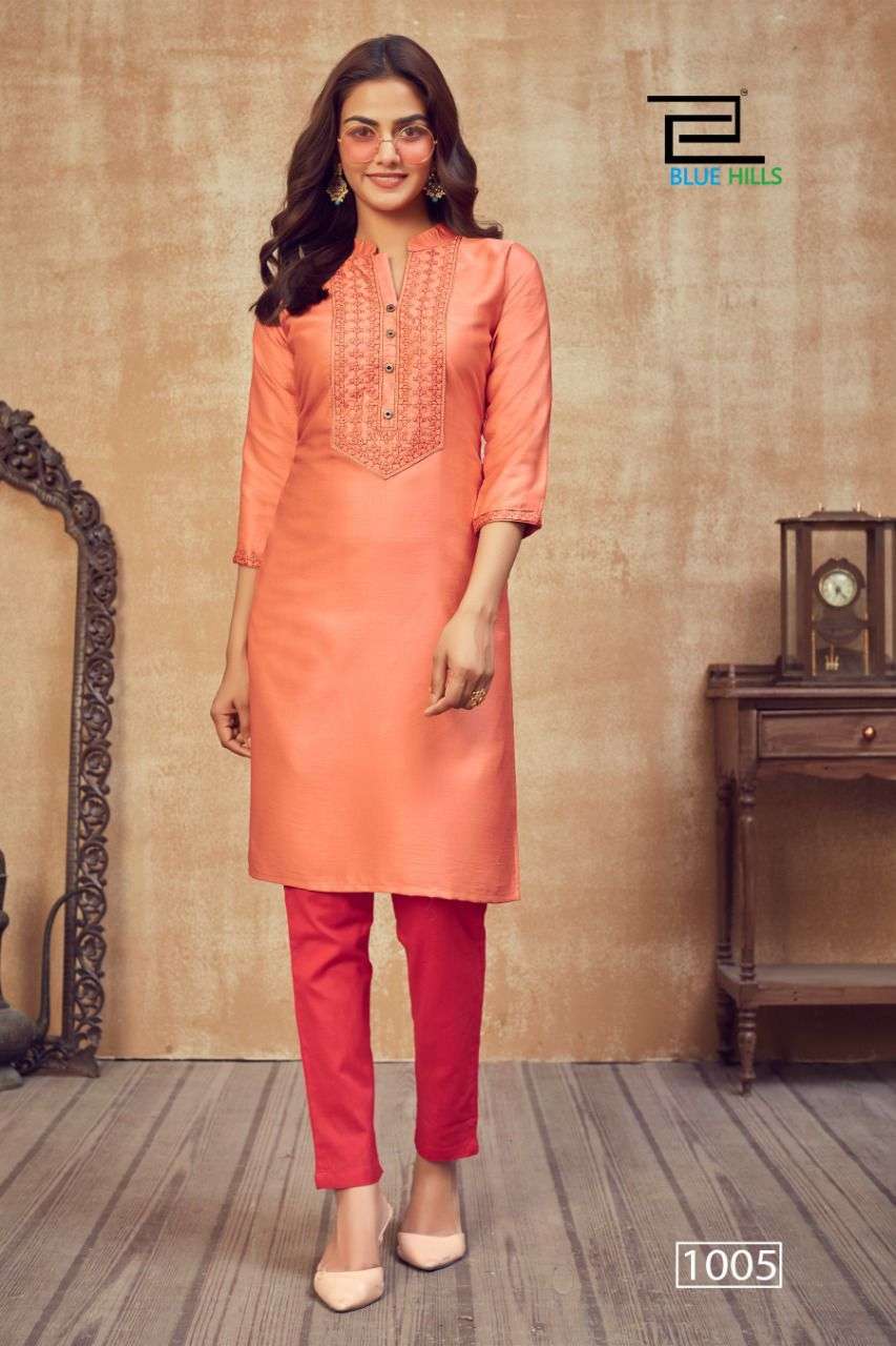 Minu Saanjh Premium Satin Embroidered Kurti With Bottom And Dupatta Combo  Catalogue, Pack Of 6Pcs