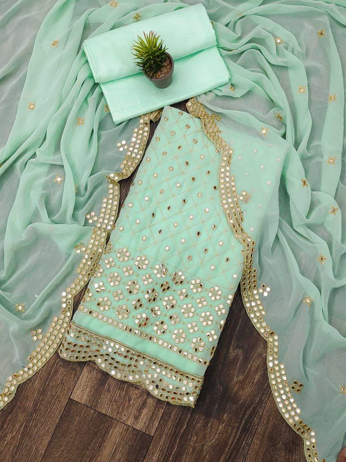 BT-17 DESIGNER GEORGETTE EMBROIDERY WORK NON CATALOG SUIT 