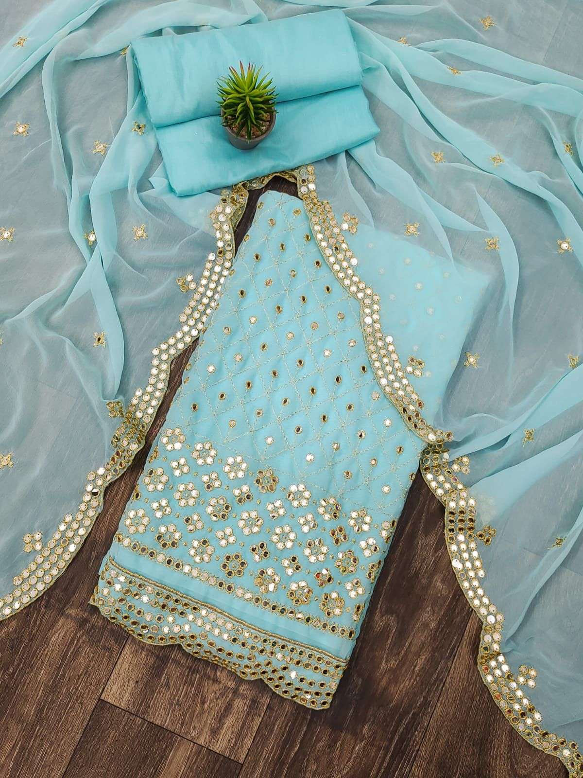 BT-17 DESIGNER GEORGETTE EMBROIDERY WORK NON CATALOG SUIT 