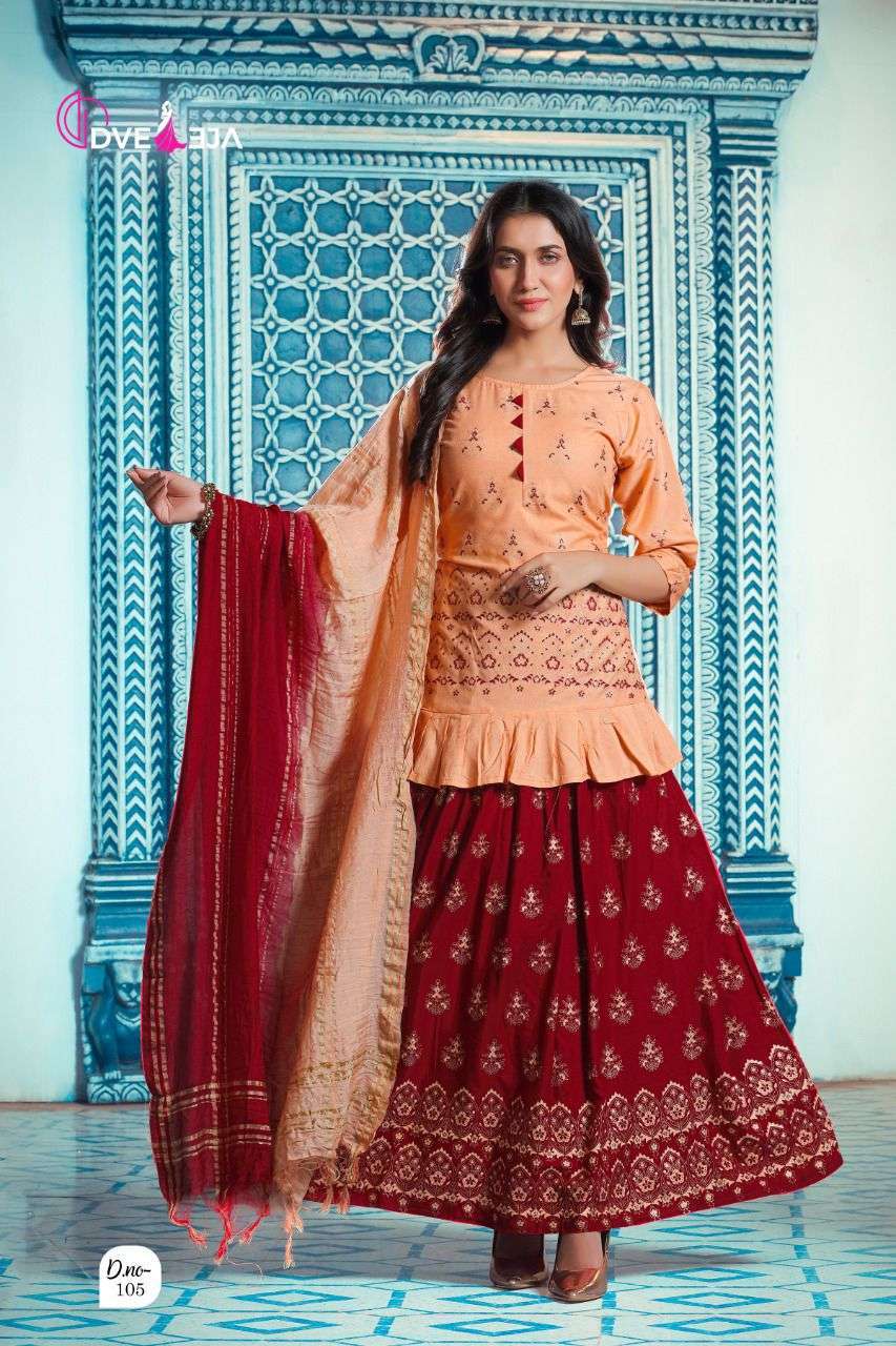 dveeja vintage series 101-108 heavy rayon 14 kg readymade suit