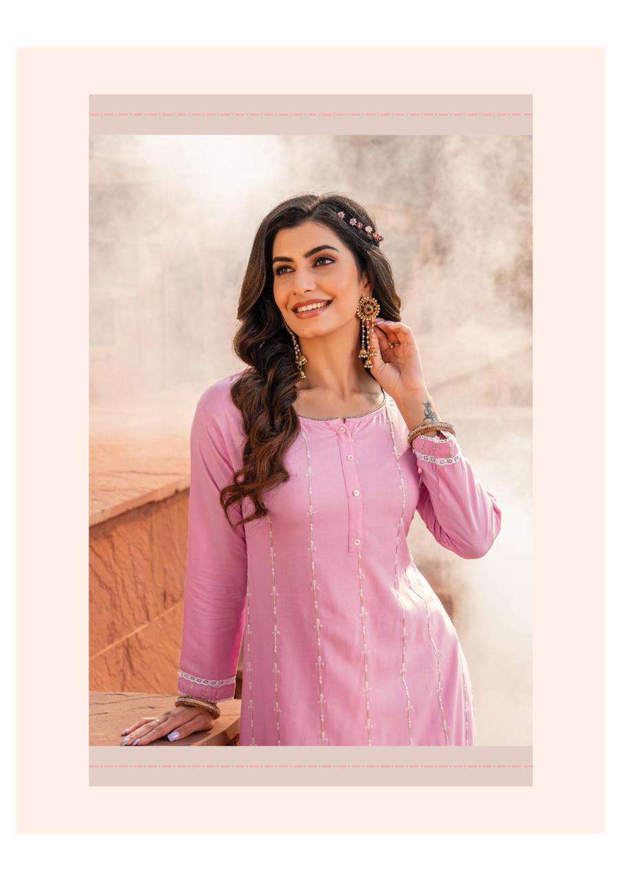 heritage candy series 101-106 rayon cotton flex print kurti 