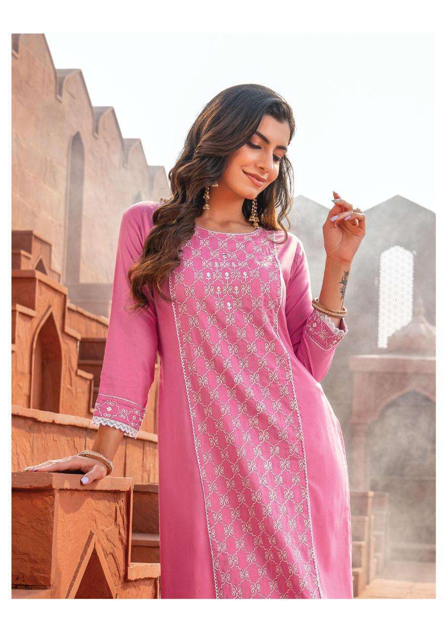 heritage candy series 101-106 rayon cotton flex print kurti 