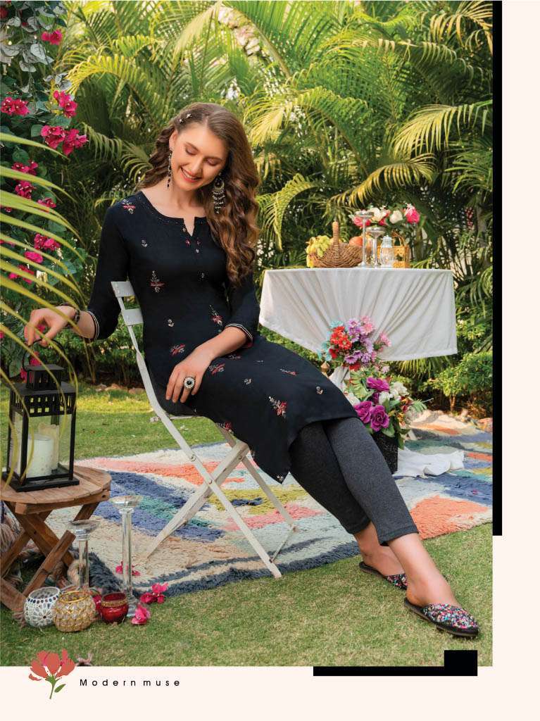 heritage kaya vol-2 series 201-207 rayon slub kurti 