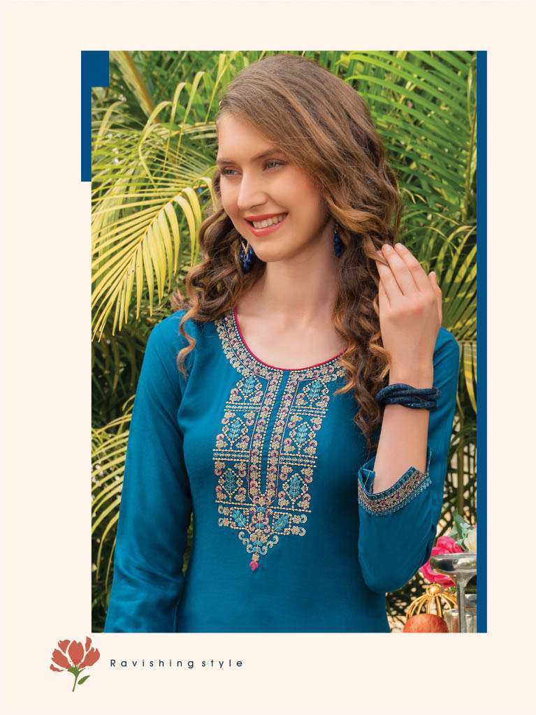 heritage kaya vol-2 series 201-207 rayon slub kurti 