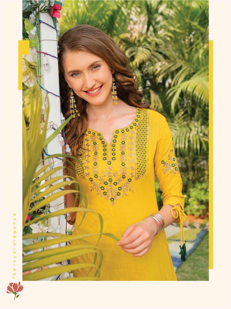 heritage kaya vol-2 series 201-207 rayon slub kurti 