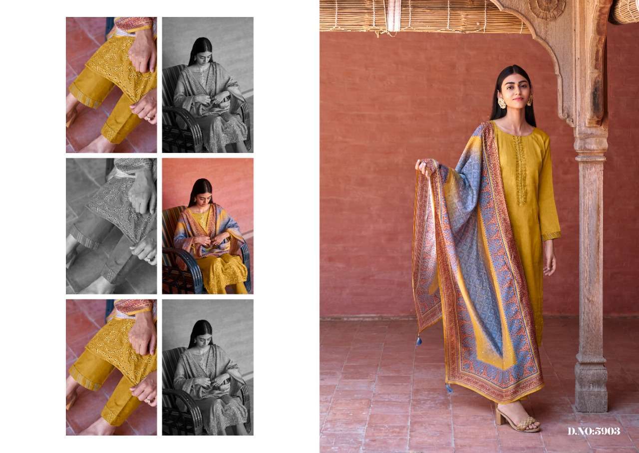 Kalakriti Summer Special Lawn Cotton Printed With Emb & Hand Work Plazo Suit  7006 - Knya Fashion