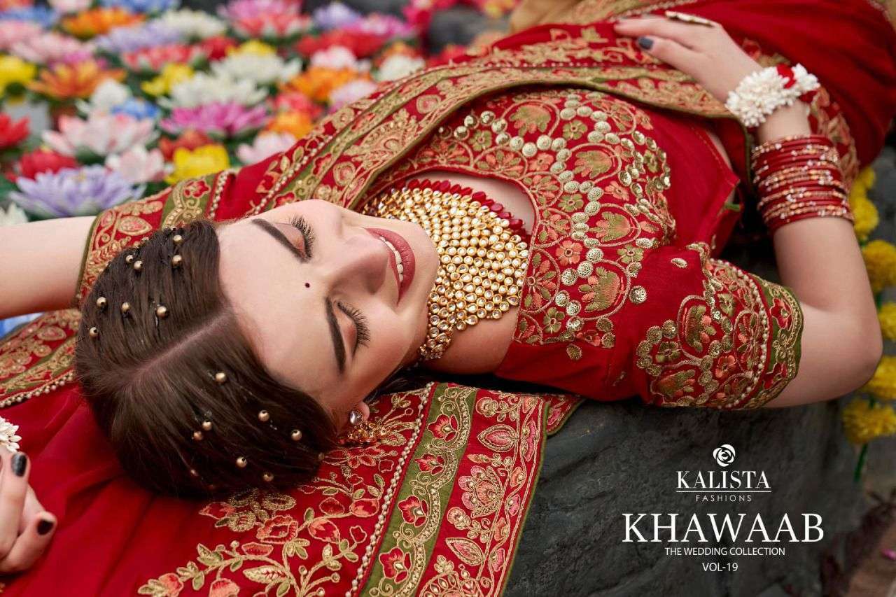 kalista khwaab vol 19 series 7012-7017 fancy fabric saree
