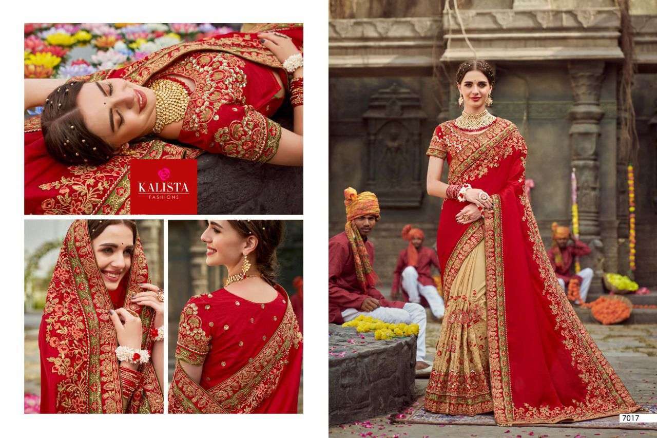 kalista khwaab vol 19 series 7012-7017 fancy fabric saree