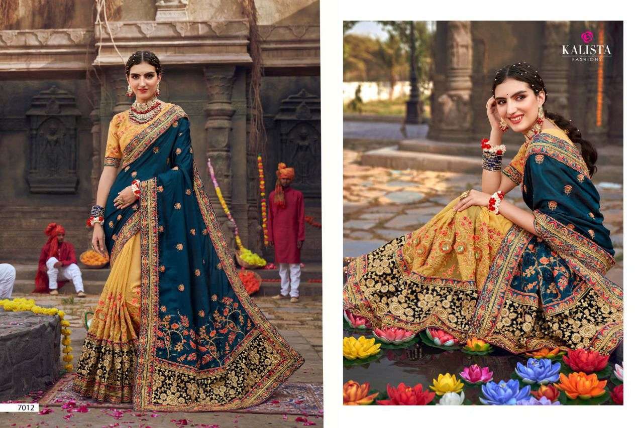 kalista khwaab vol 19 series 7012-7017 fancy fabric saree