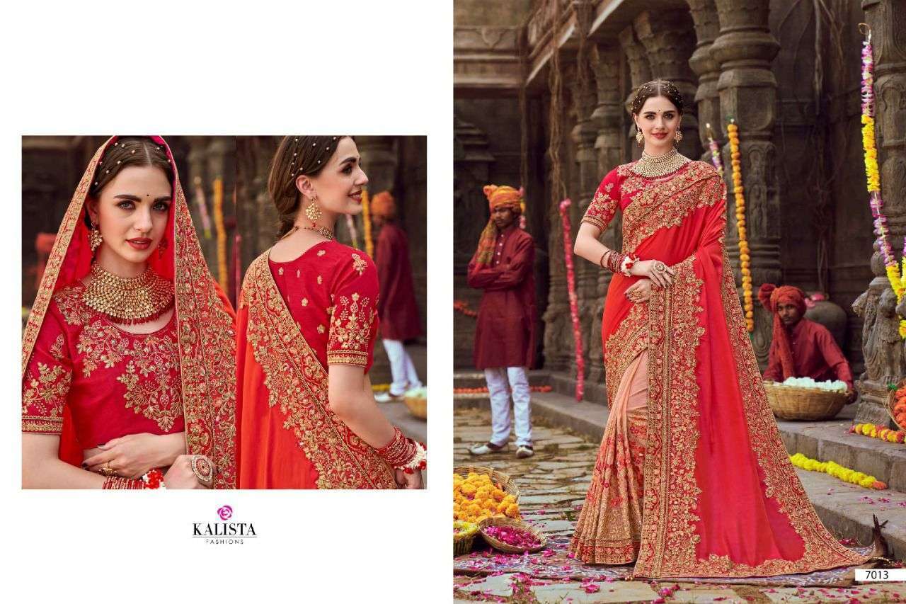 kalista khwaab vol 19 series 7012-7017 fancy fabric saree