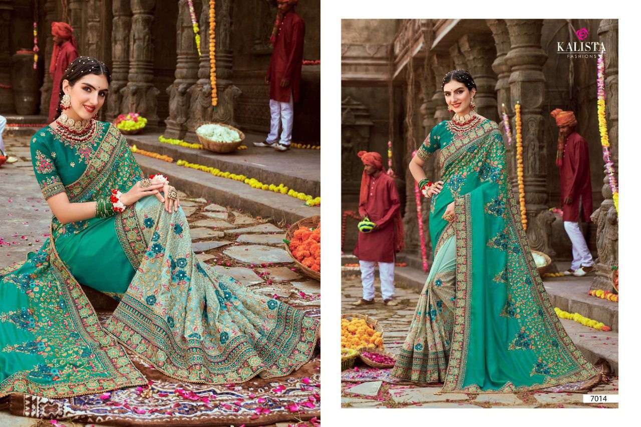 kalista khwaab vol 19 series 7012-7017 fancy fabric saree