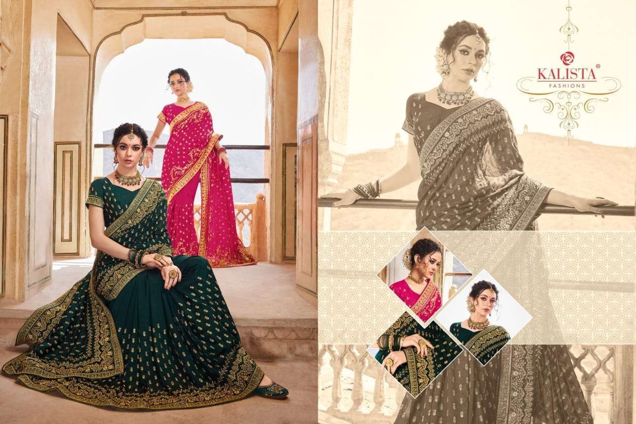 kalista virasat gold vol 3 series series 55013-55018 blooming silk saree