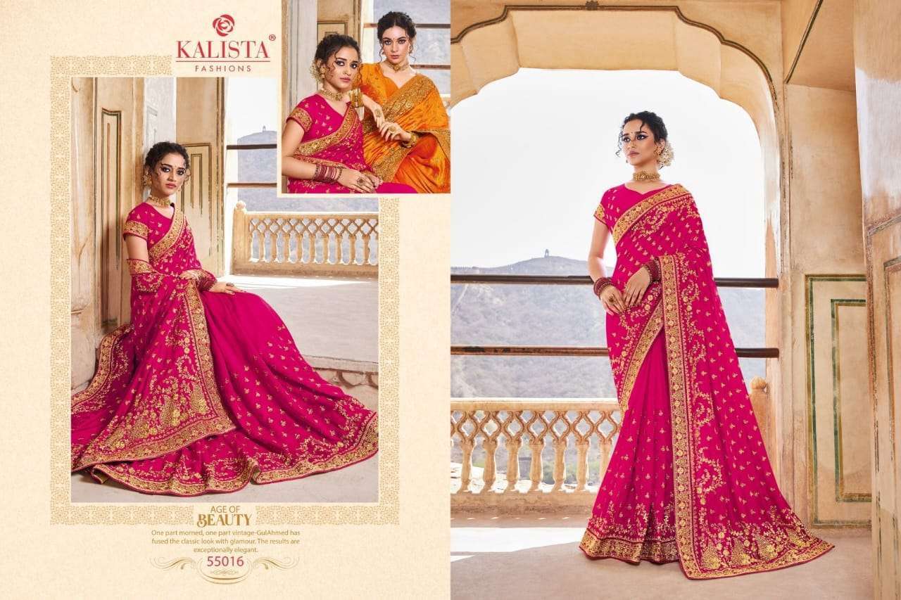 kalista virasat gold vol 3 series series 55013-55018 blooming silk saree