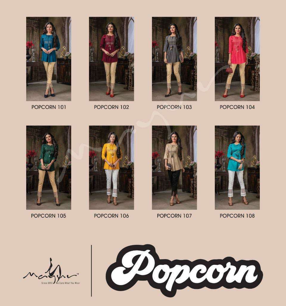 Mayur popcorn series 101-108 liva based rayon kurti 