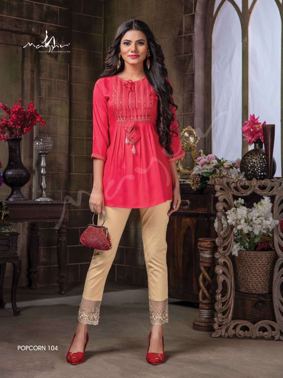 Mayur popcorn series 101-108 liva based rayon kurti 