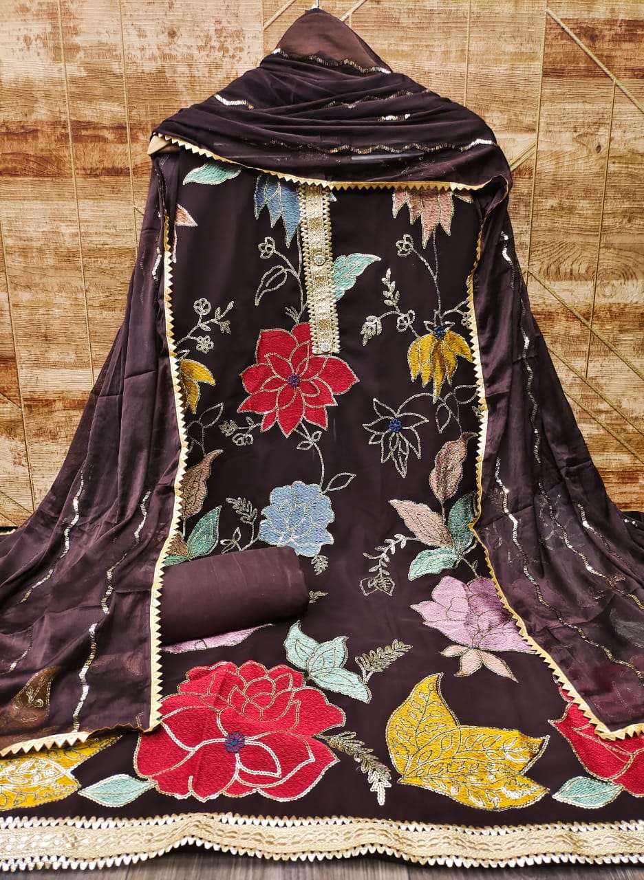 SABYA SAACHI-23 DESIGNER FAUX GEORGETTE EMBROIDERY NON CATALOG SUIT 