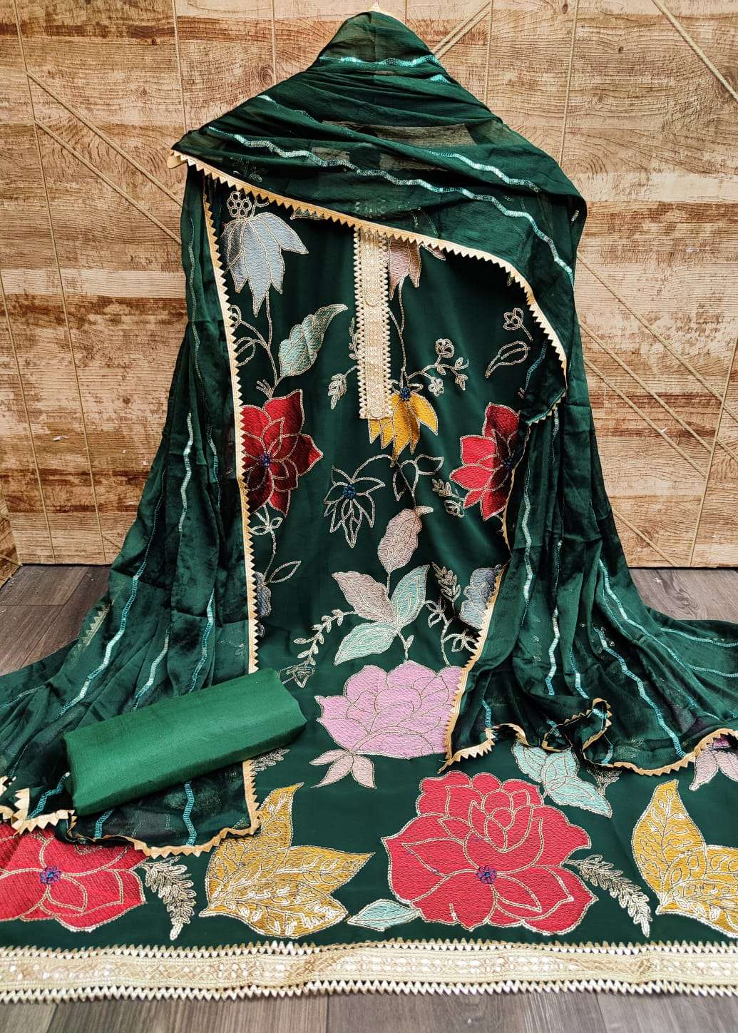 SABYA SAACHI-23 DESIGNER FAUX GEORGETTE EMBROIDERY NON CATALOG SUIT 