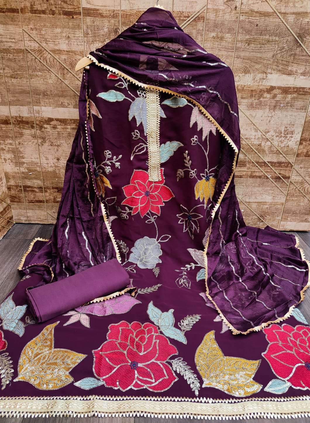 SABYA SAACHI-23 DESIGNER FAUX GEORGETTE EMBROIDERY NON CATALOG SUIT 