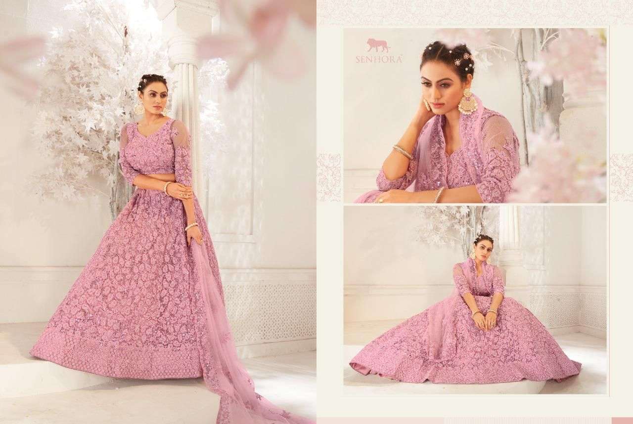 SENHORA ENGAGEMENT BRIDAL HERITAGE VOL-9 DESIGNER NET LEHENGA 