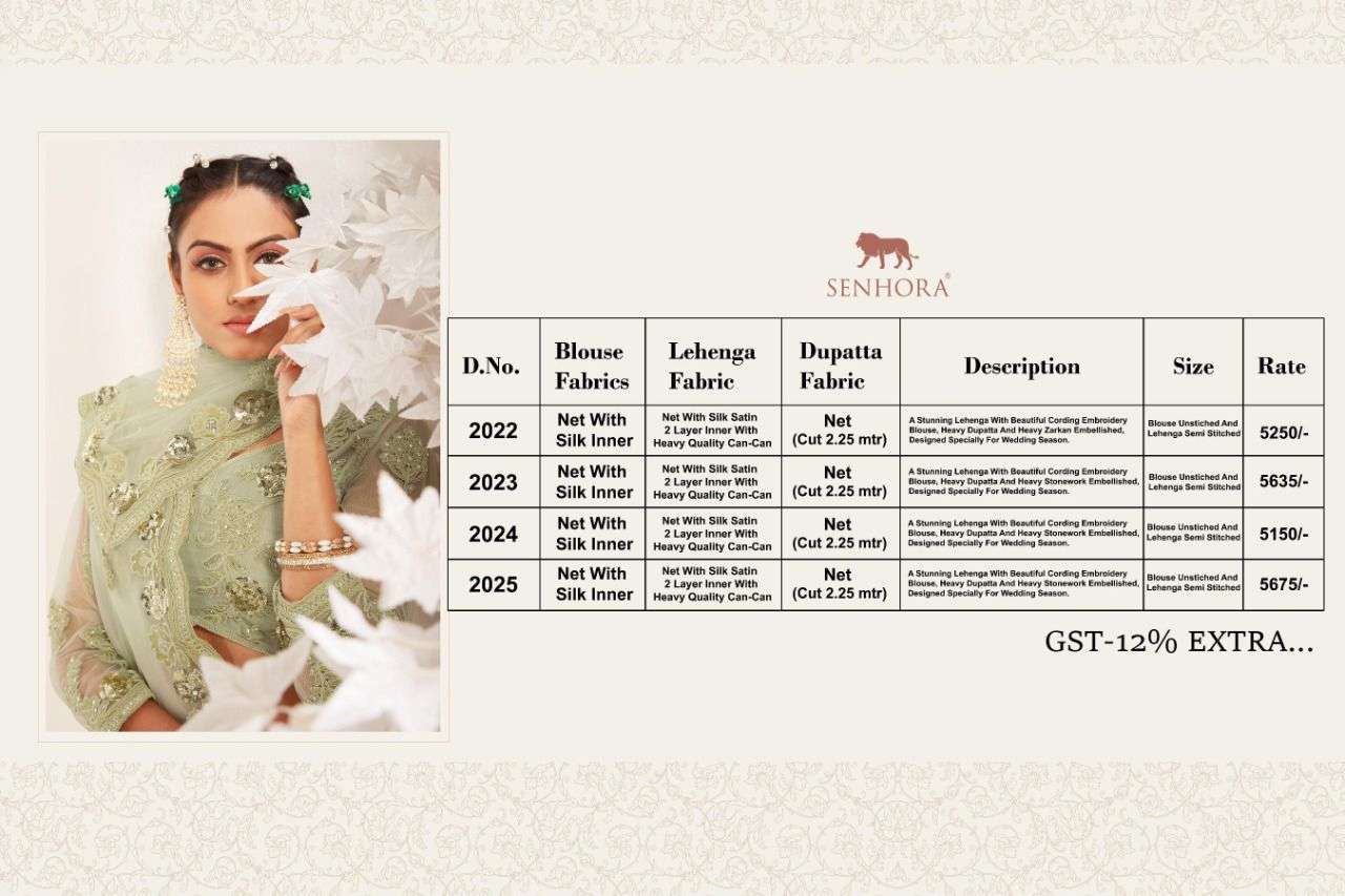 SENHORA ENGAGEMENT BRIDAL HERITAGE VOL-9 DESIGNER NET LEHENGA 