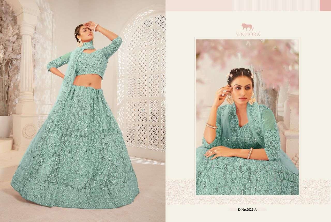 SENHORA ENGAGEMENT BRIDAL HERITAGE VOL-9 DESIGNER NET LEHENGA 