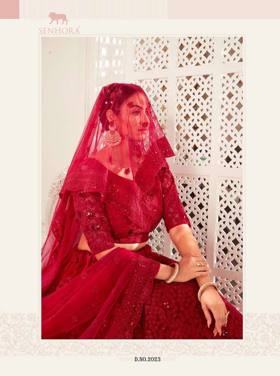SENHORA ENGAGEMENT BRIDAL HERITAGE VOL-9 DESIGNER NET LEHENGA 