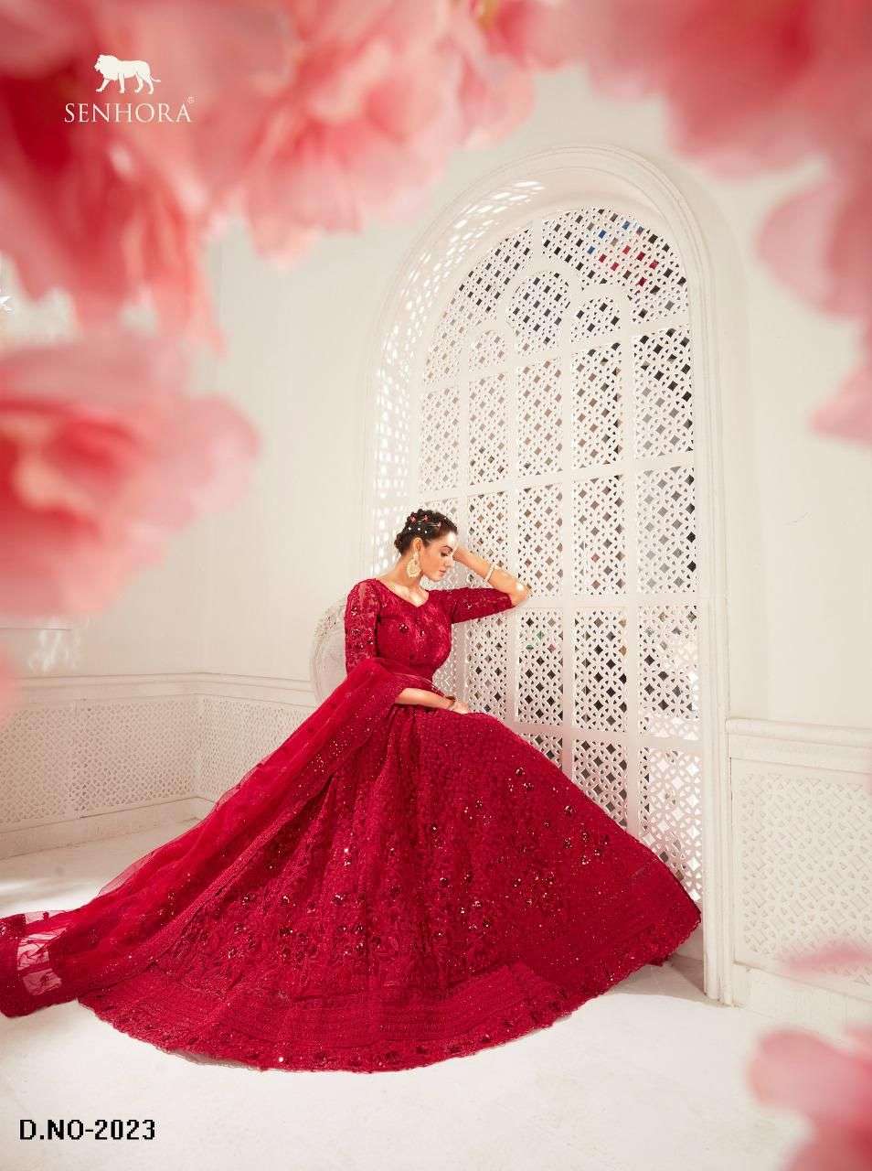 SENHORA ENGAGEMENT BRIDAL HERITAGE VOL-9 DESIGNER NET LEHENGA 