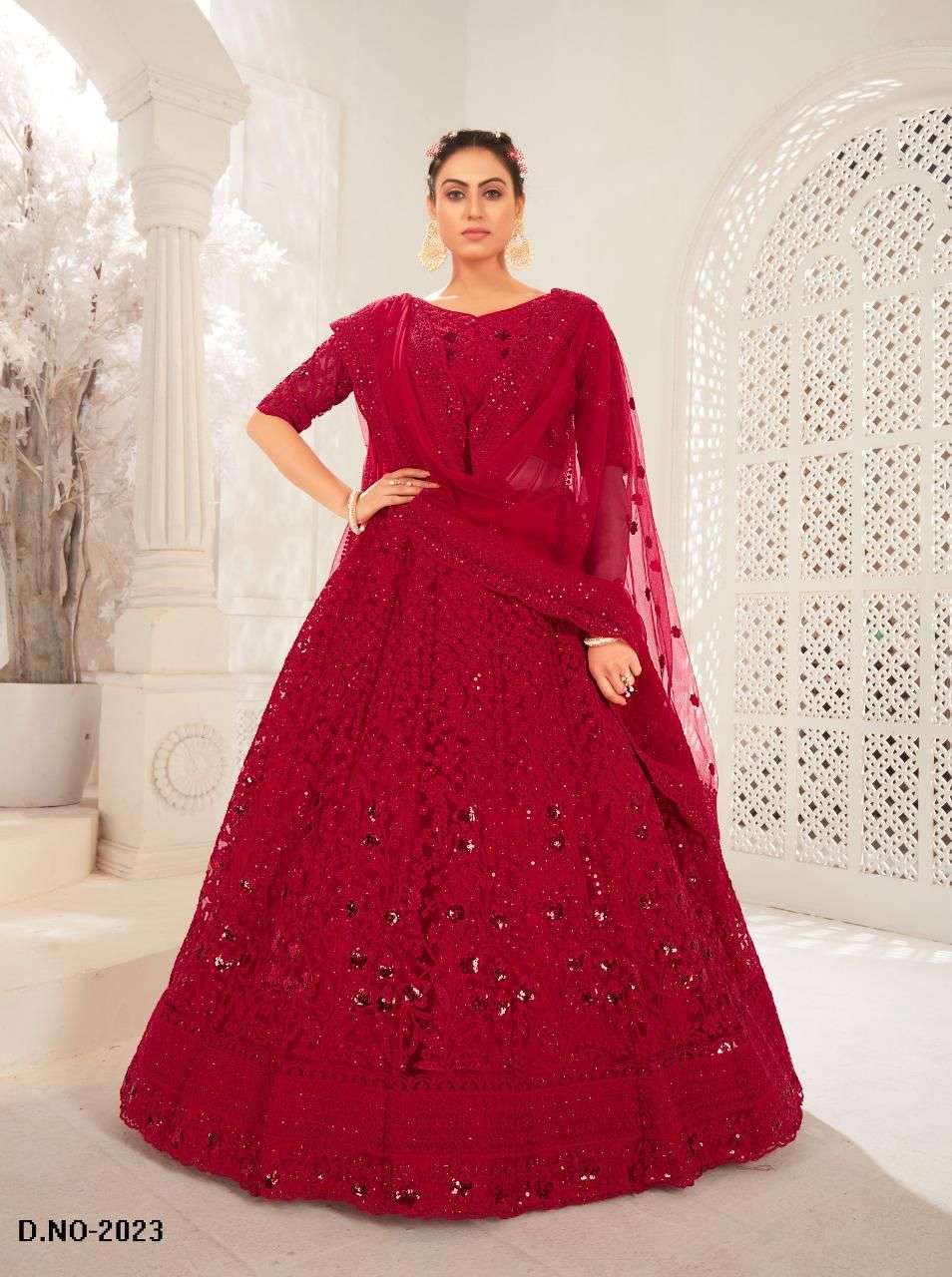 SENHORA ENGAGEMENT BRIDAL HERITAGE VOL-9 DESIGNER NET LEHENGA 