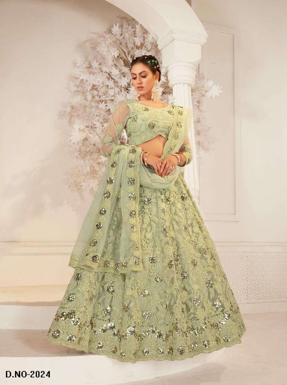 SENHORA ENGAGEMENT BRIDAL HERITAGE VOL-9 DESIGNER NET LEHENGA 