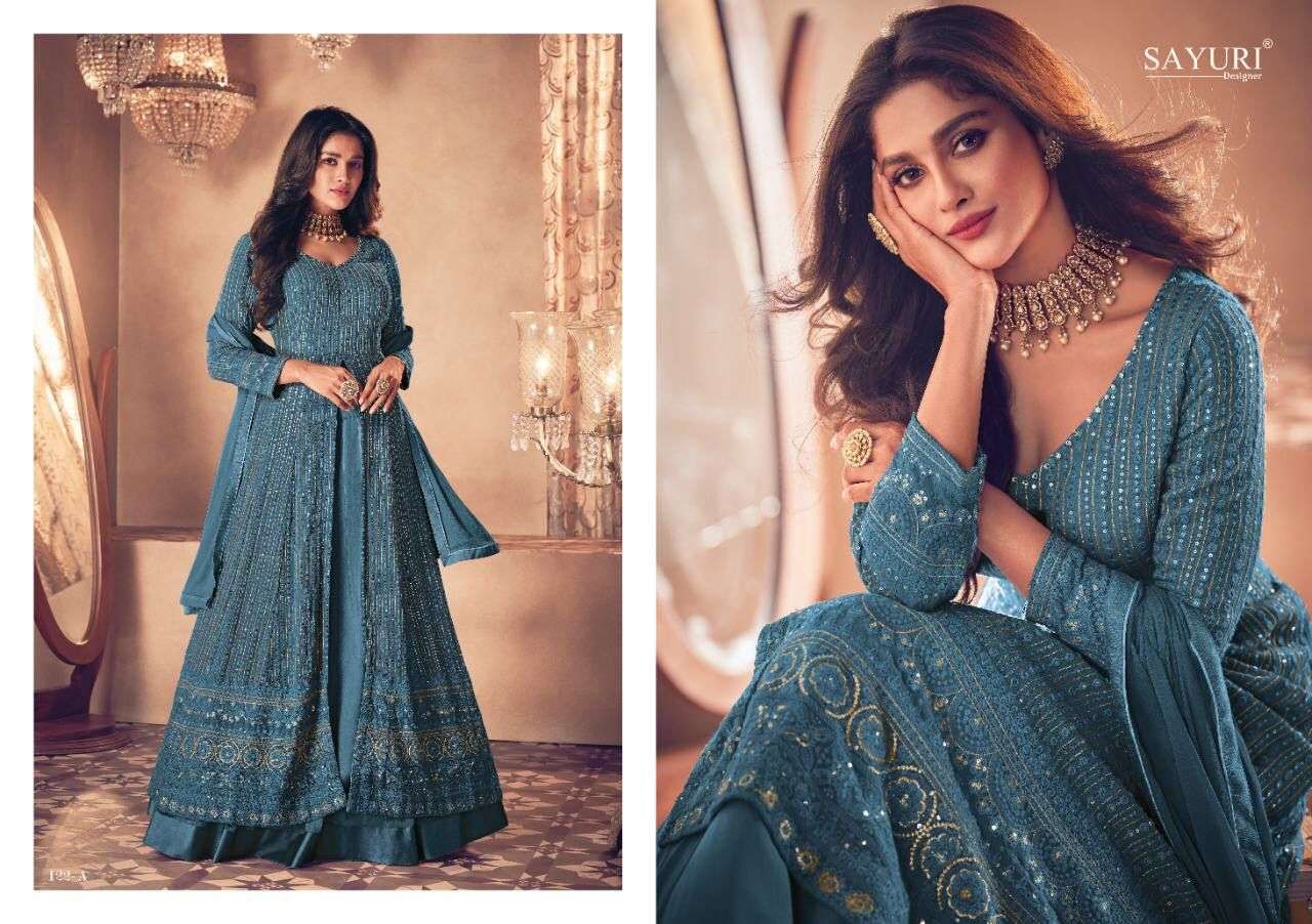 AASHIRWAD SAYURI NOOR 122 COLOR DESIGNER HEAVY  FAUX GEORGETTE SUIT