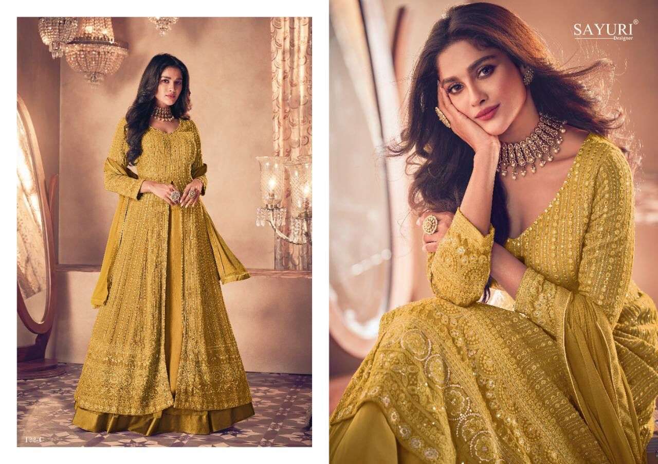 AASHIRWAD SAYURI NOOR 122 COLOR DESIGNER HEAVY  FAUX GEORGETTE SUIT