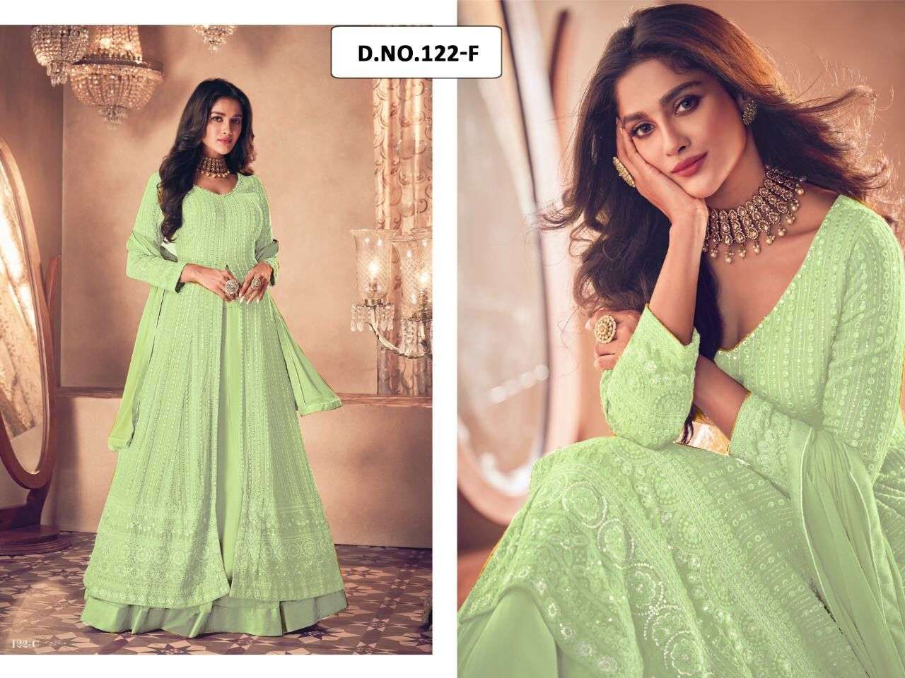 AASHIRWAD SAYURI NOOR 122 COLOR DESIGNER HEAVY  FAUX GEORGETTE SUIT