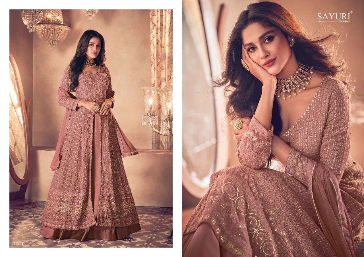 AASHIRWAD SAYURI NOOR 122 COLOR DESIGNER HEAVY  FAUX GEORGETTE SUIT