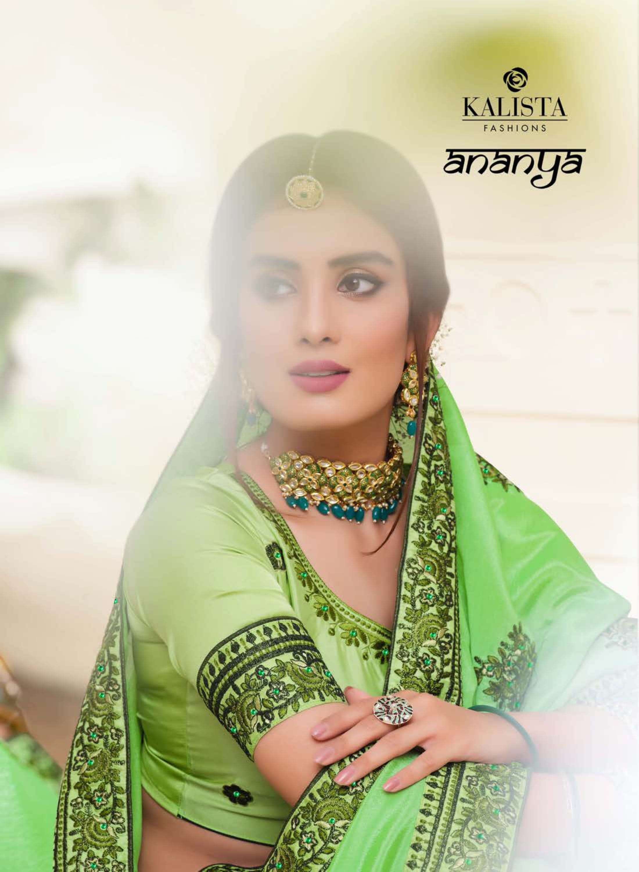 kalista ananya series 1001-1006 chinon embroidery saree