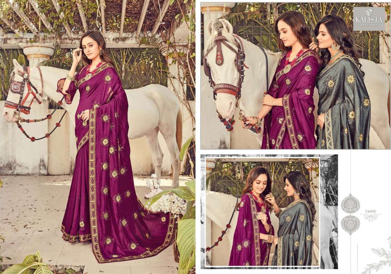 Kalista Mubarak series 74001-74006 vichitra silk saree