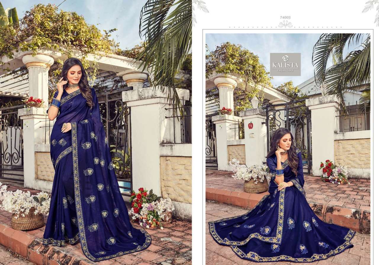 Kalista Mubarak series 74001-74006 vichitra silk saree