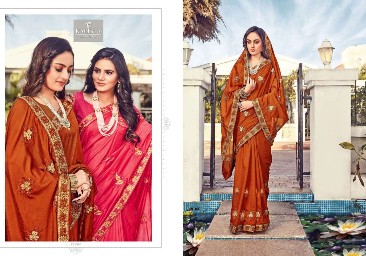 Kalista Mubarak series 74001-74006 vichitra silk saree