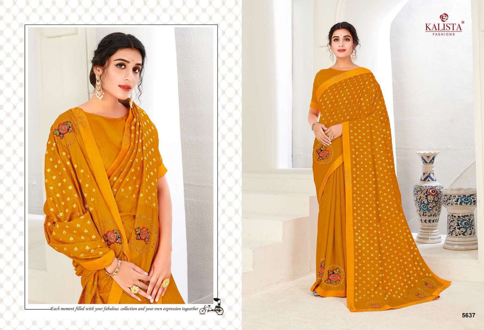 kalista paytm series 5634-5639 fancy fabric saree